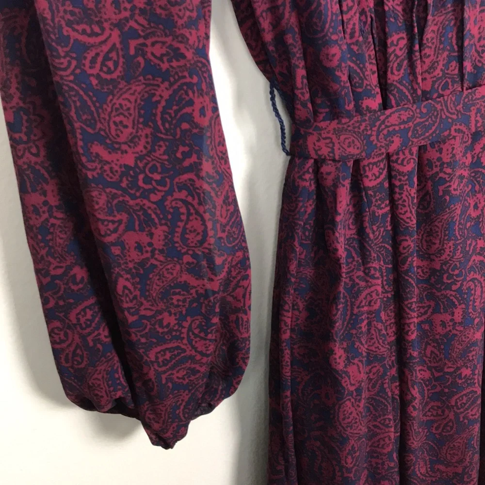MSK Women's 8 Beet Red Paisley Fit & Flare Dress‎ Whimsigoth Goth Cocktail NEW